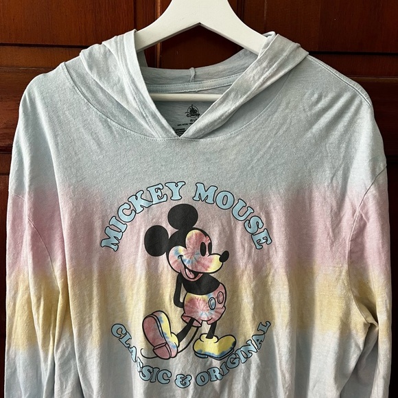 Disney Mickey Mouse Hoodie L Pastel Tie-Dye Ombre, Long Sleeve Pullover - Picture 6 of 7